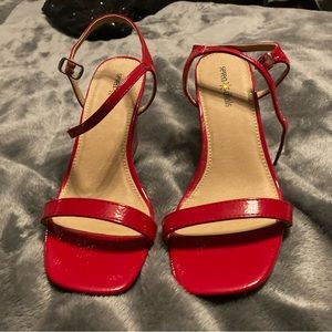 Red 3 inch heels